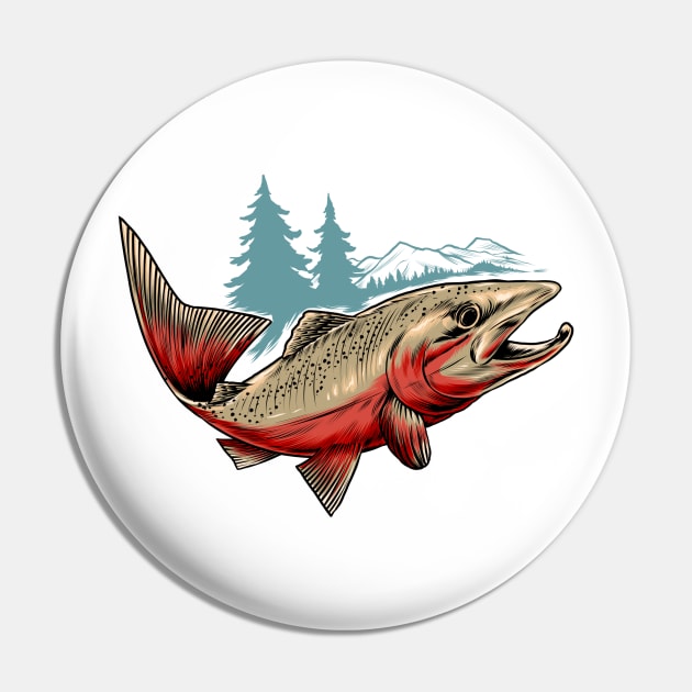 Salmon Pin by JMLAstudio