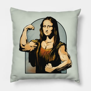 La Jacked-onde // Buff Mona Lisa // Funny Classic Art Pillow