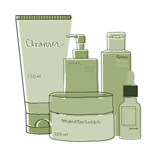 Skincare Essentials (Green Theme) T-Shirt