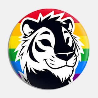 LGBTQ Pride Tiger Anthro Furry Rainbow Logo Pin