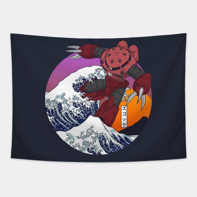 Z'Gok out of Kanagawa Tapestry by WahyudiArtwork