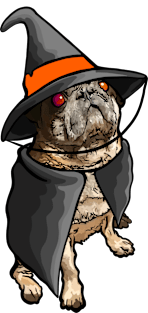 Pug in Witch Costume Magnet