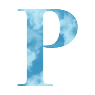 Clouds Blue Sky Initial Letter P T-Shirt