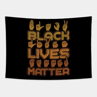 Black Lives Matter Hand Sign Language Tapestry