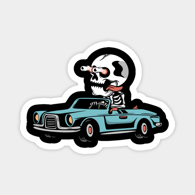 Car skull Magnet by gggraphicdesignnn