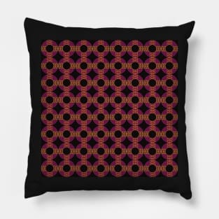 Abstract Pink, Orange and Yellow Circle Pattern Pillow