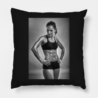 Fitness woman posing in studio Pillow