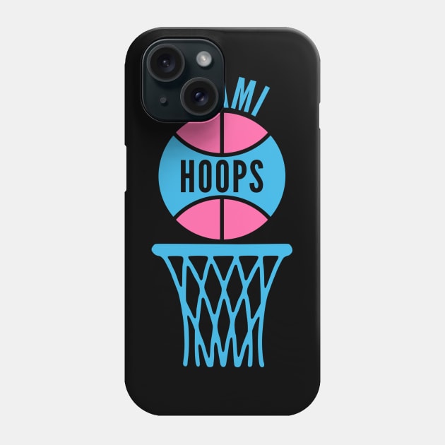 Retro Miami Hoops Pastel Logo Phone Case by Double-Double Designs