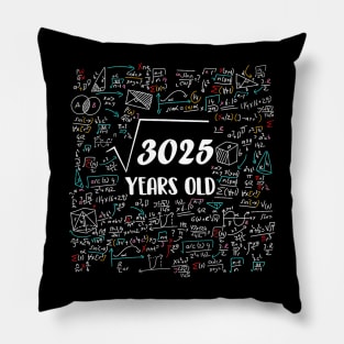 Square Root Of 3025 Bday Math 55Th Birthday 55 Years Old Pillow