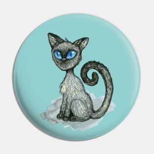 Drawing of a Siamese cat Pin