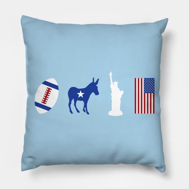 Life Liberty Football American Democrat Pillow by machmigo