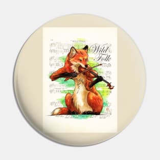 Wild Folk - Fox on Fiddle Pin