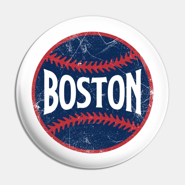 Boston Retro Baseball - White Pin by KFig21