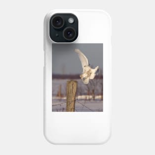 Snowy Owl on post Phone Case