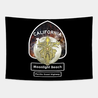 Moonlight Beach, Encinitas California Motorcycle Rider Tapestry