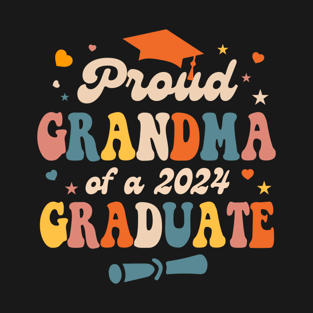 Proud Grandma Of A 2024 Graduate For Family Graduation Gift For Men women by Patch Things All