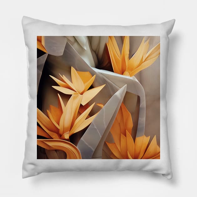 Sculptured Birds of Paradise Pillow by DANAROPER