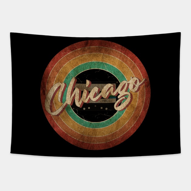 Chicago Vintage Circle Art Tapestry by antongg