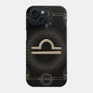 Golden zodiac libra sign Phone Case