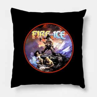 Fire and Ice (Black Print) Pillow