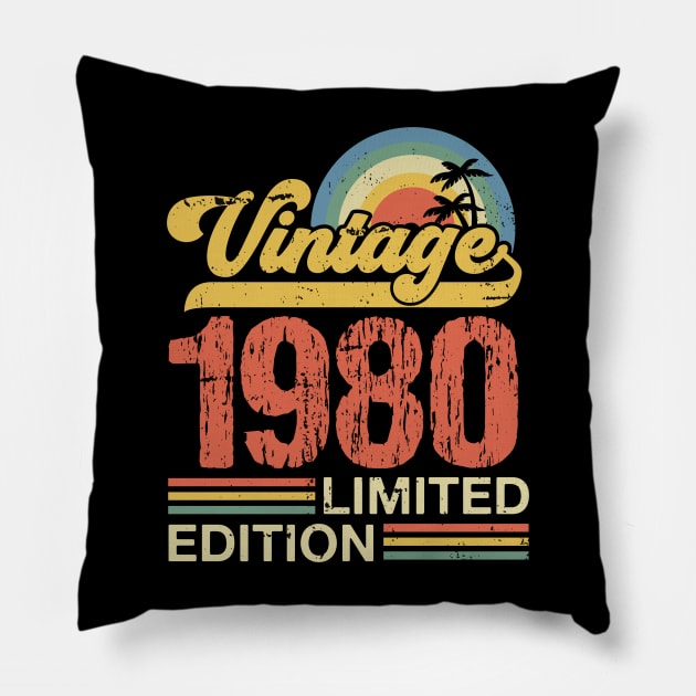 Retro vintage 1980 limited edition Pillow by Crafty Pirate 
