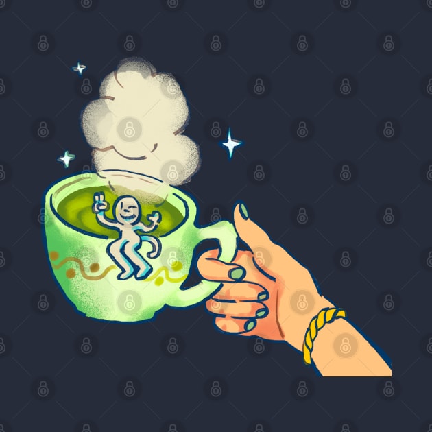 funky tea cup guy in caroline's tea cutscence / stardew valley by mudwizard