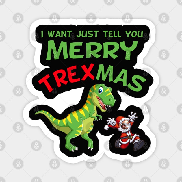 T-rex christmas merry trexmas ! Magnet by medrik