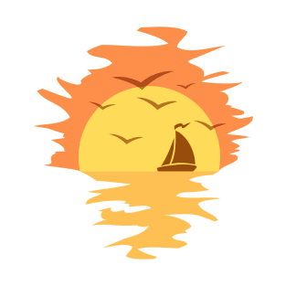 Sunset and Boat T-Shirt