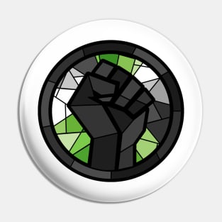 BLM Stained Glass Fist (Aro) Pin