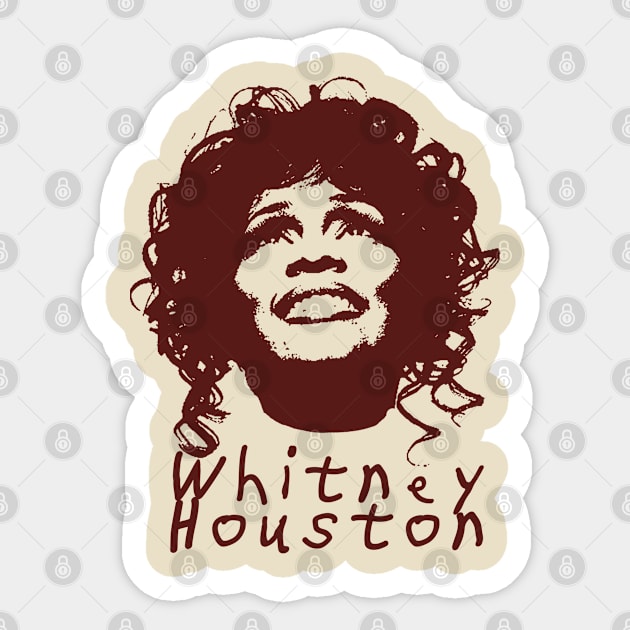 Whitney Houston Photo Sticker - 4x4 Inch Transparent Glossy Nameplate Decal