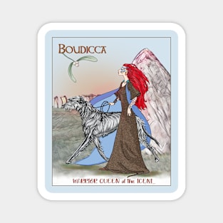 Boudicca at StoneHenge with her Scottish Deerhound. Magnet