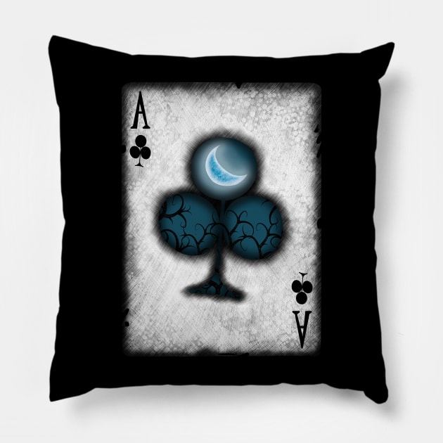 Ace of Clubs with Moon Pillow by DeneboArt