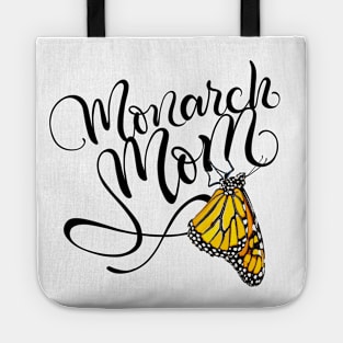 Monarch Mom Handlettering with Butterfly Illustration Tote