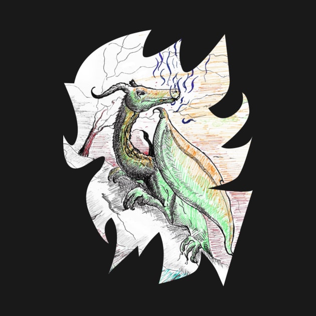 Dragon drawing #2 - vintage fantasy inspired designs by STearleArt