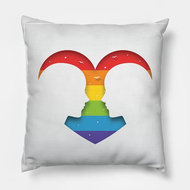 LGBT Couples Design - LGBT Kiss Pillow by Printaha