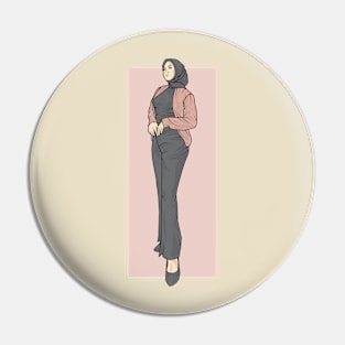 Girl In Black Pants Pin