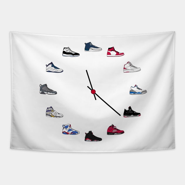 Jordan Sneaker Clock Tapestry by WalkDesigns