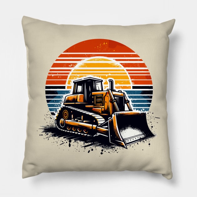 Bulldozer Pillow by Vehicles-Art