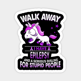 funny epilepsy grumpy unicorn warrior Magnet