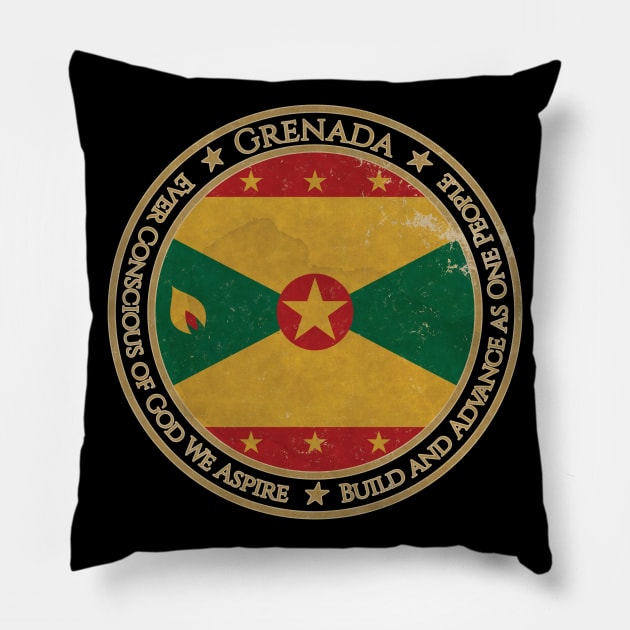 Vintage Grenada USA North America United States Flag Pillow by DragonXX