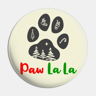 Paw La La Christmas Pawprint Pin