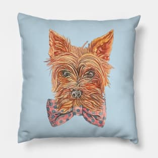 Yorkie With A Bow Tie Pillow