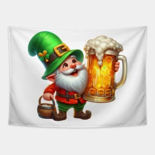 St Patricks Day Gnome Drinking Beer Tapestry