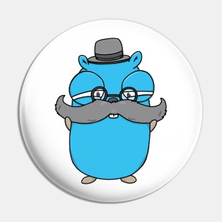 Posh Mustached Gopher Pin