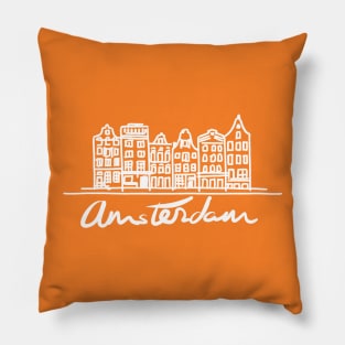 Amsterdam Houses Logo Design Pillow