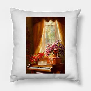 Watercolor piano Pillow