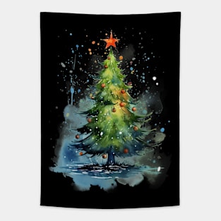 Watercolor Christmas Tree Tapestry