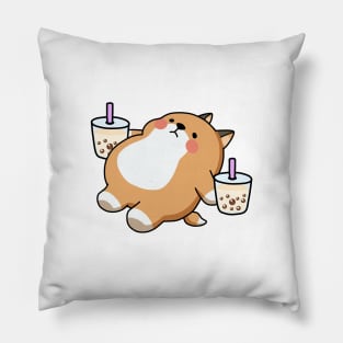 Lazy Shiba Loves Boba! Pillow