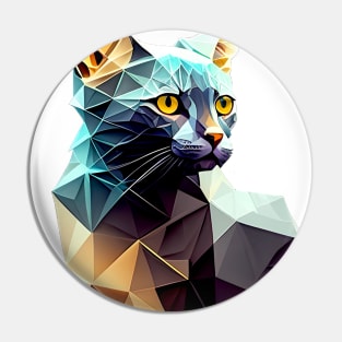 Geometric Cat No. 1: Light Background (on a no fill background) Pin