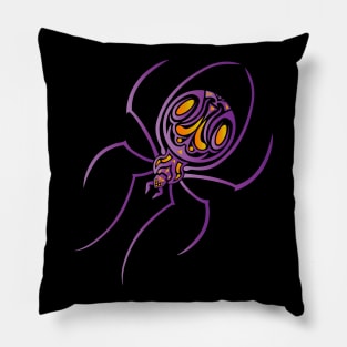 Purple and Gold Tattoo / Tribal Art Spider Pillow
